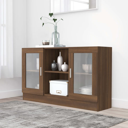 Vitrinenschrank Braun Eichen-Optik 120x30,5x70 cm Holzwerkstoff - Pazzar.ch