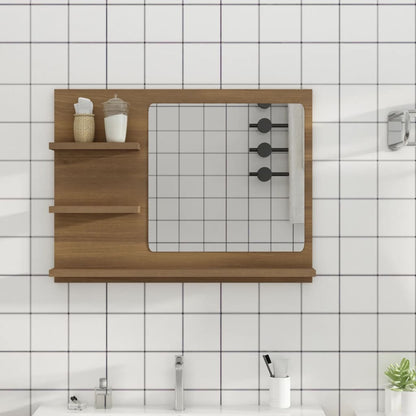 Badspiegel Braun Eiche-Optik 60x10,5x45 cm Holzwerkstoff - Pazzar.ch