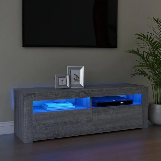TV-Schrank mit LED-Leuchten Grau Sonoma 120x35x40 cm - Pazzar.ch