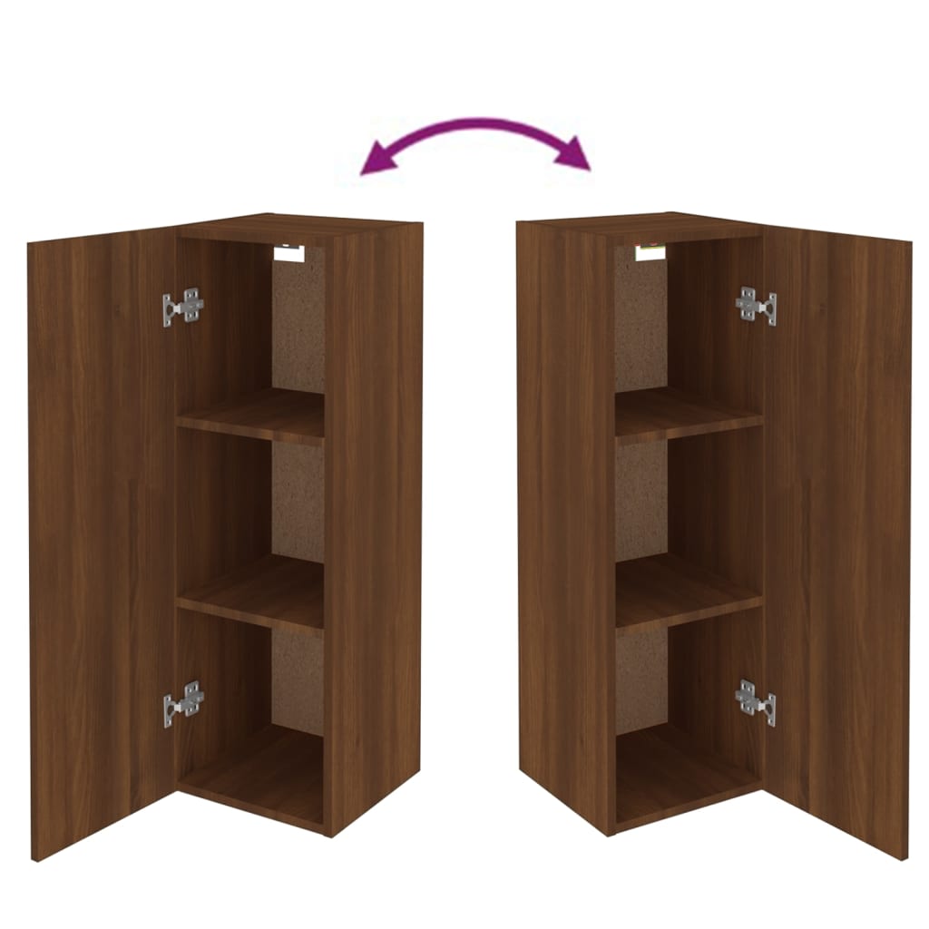 TV-Schränke 2 Stk. Braun Eichen-Optik 30,5x30x90 Holzwerkstoff - Pazzar.ch