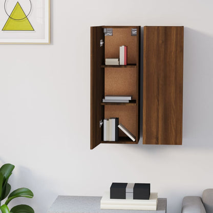 TV-Schränke 2 Stk. Braun Eichen-Optik 30,5x30x90 Holzwerkstoff - Pazzar.ch