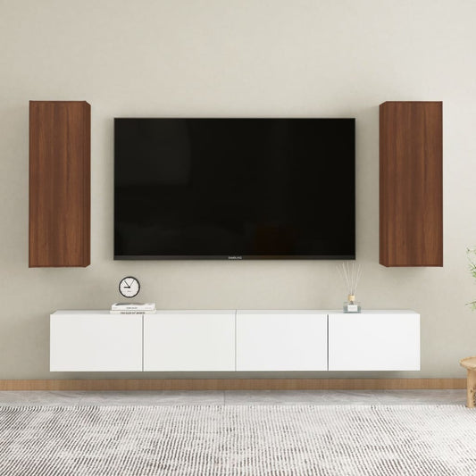 TV-Schränke 2 Stk. Braun Eichen-Optik 30,5x30x90 Holzwerkstoff - Pazzar.ch
