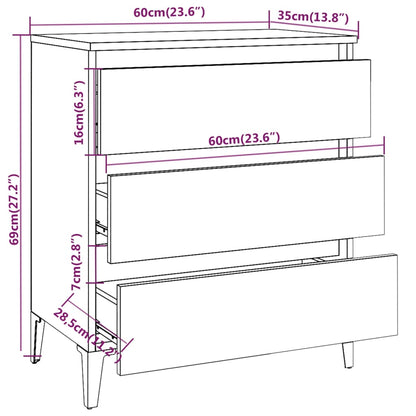 Sideboard Räuchereiche 60x35x69 cm Holzwerkstoff - Pazzar.ch