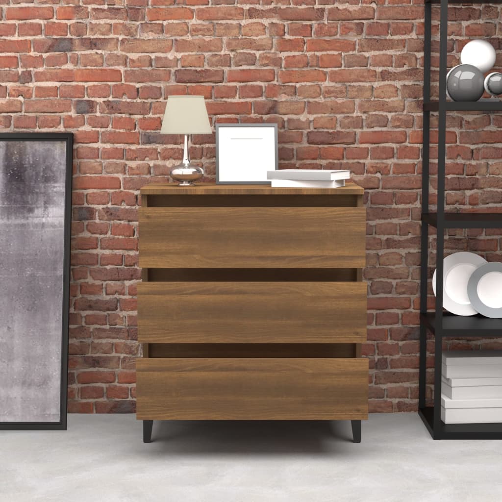 Sideboard Braun Eichen-Optik 60x35x69 cm Holzwerkstoff - Pazzar.ch