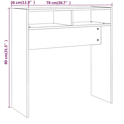 Konsolentisch Räuchereiche 78x30x80 cm Holzwerkstoff - Pazzar.ch
