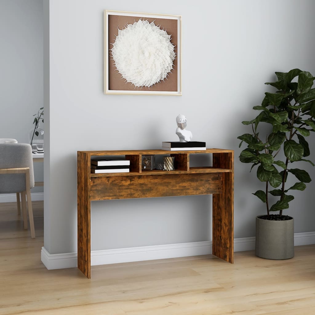 Konsolentisch Räuchereiche 105x30x80 cm Holzwerkstoff - Pazzar.ch