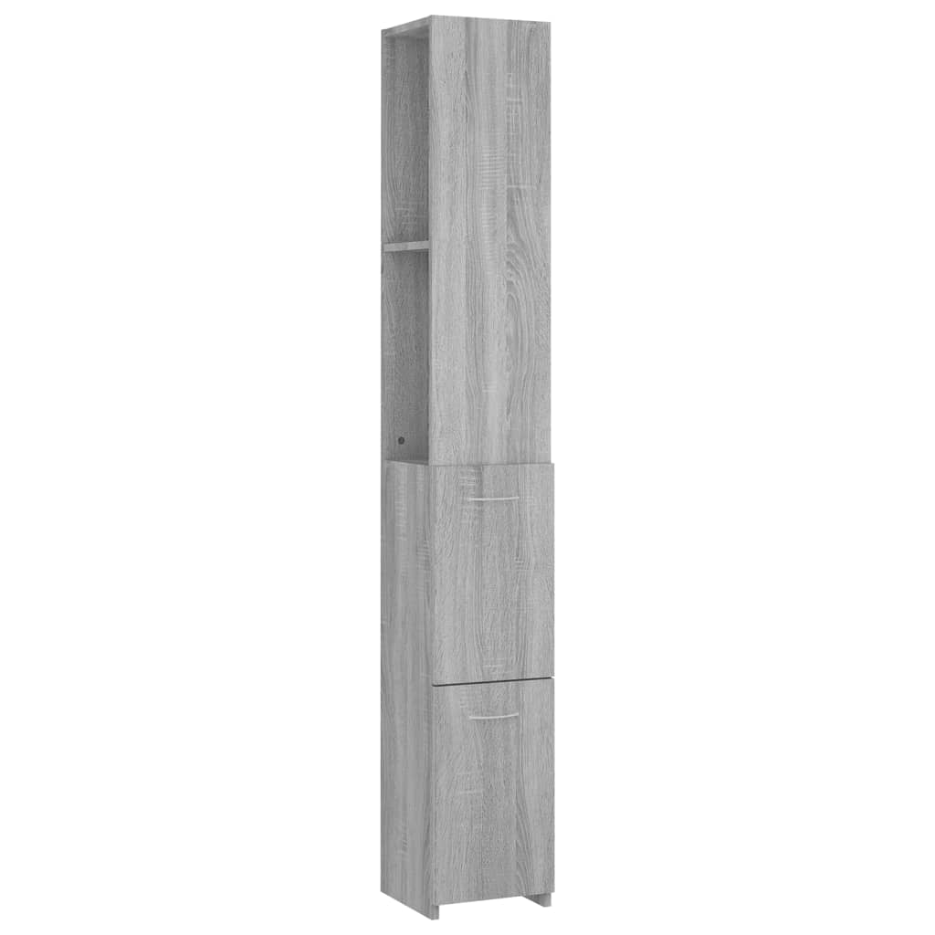Badschrank Grau Sonoma 25x26,5x170 cm Holzwerkstoff
