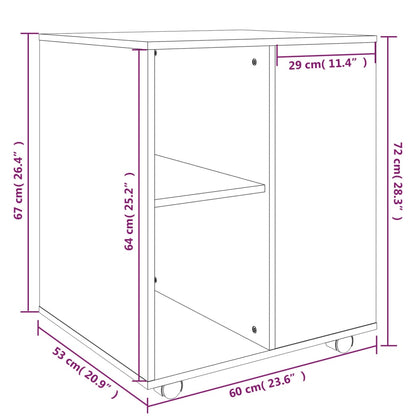 Rollschrank Braun Eichen-Optik 60x53x72 cm Holzwerkstoff - Pazzar.ch