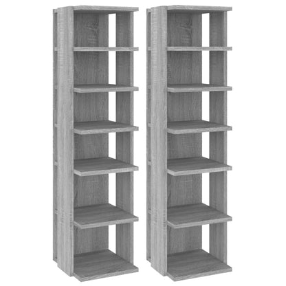 Schuhregale 2 Stk. Grau Sonoma 27,5x27x102 cm Holzwerkstoff - Pazzar.ch