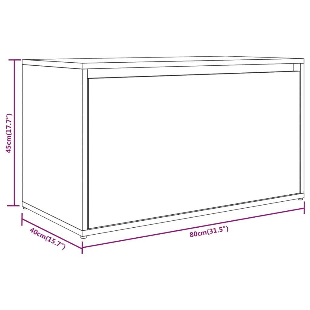 Flurbank 80x40x45 cm Räuchereiche Holzwerkstoff - Pazzar.ch