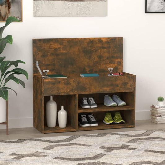 Schuhbank Räuchereiche 80x30x45 cm Holzwerkstoff - Pazzar.ch