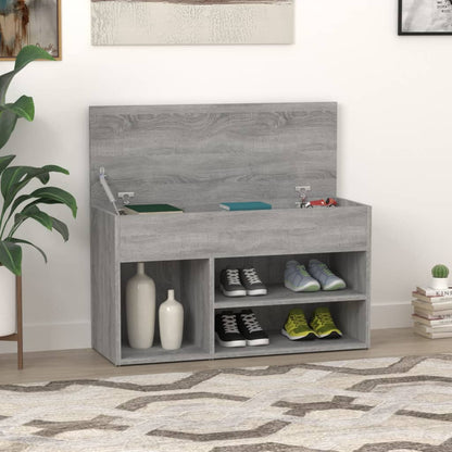 Schuhbank Grau Sonoma 80x30x45 cm Holzwerkstoff - Pazzar.ch