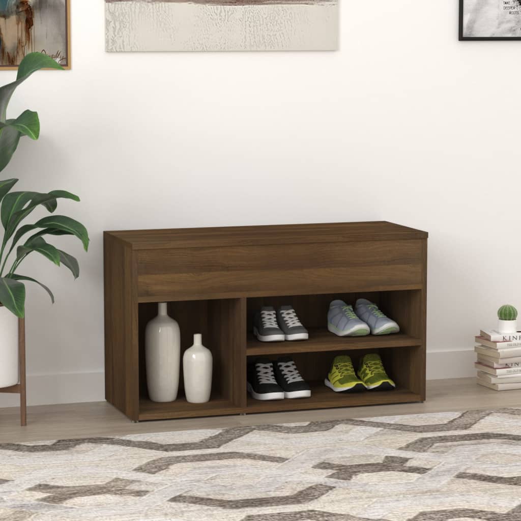 Schuhbank Braun Eichen-Optik 80x30x45 cm Holzwerkstoff - Pazzar.ch