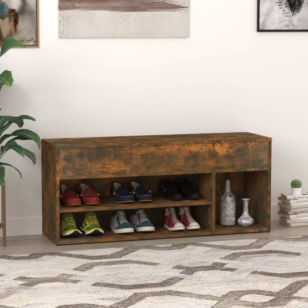 Schuhbank Räuchereiche 105x30x45 cm Holzwerkstoff - Pazzar.ch