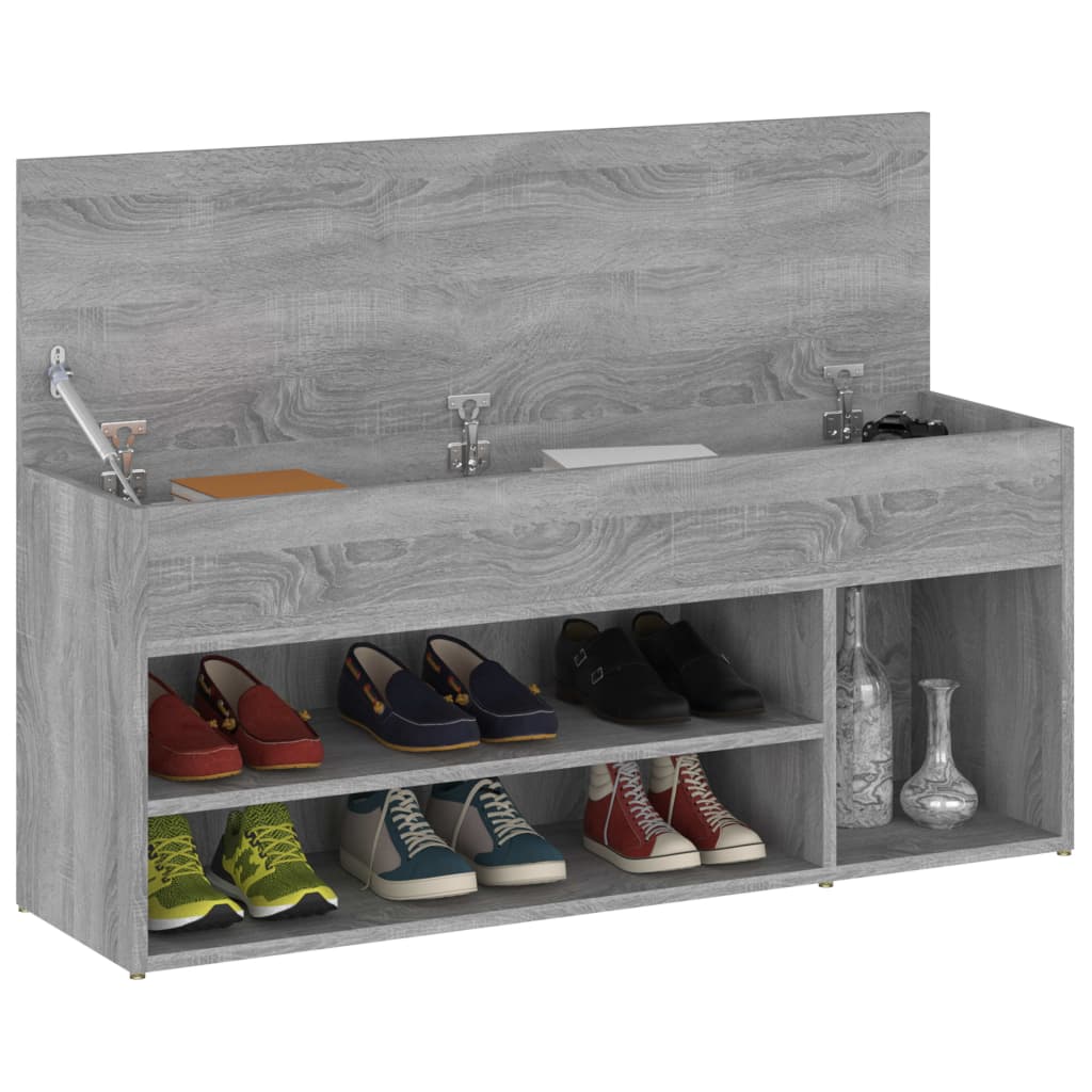 Schuhbank Grau Sonoma 105x30x45 cm Holzwerkstoff - Pazzar.ch