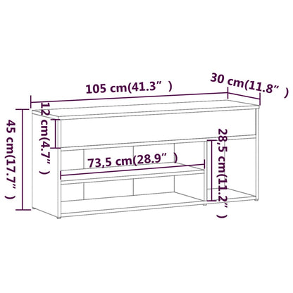 Schuhbank Grau Sonoma 105x30x45 cm Holzwerkstoff - Pazzar.ch