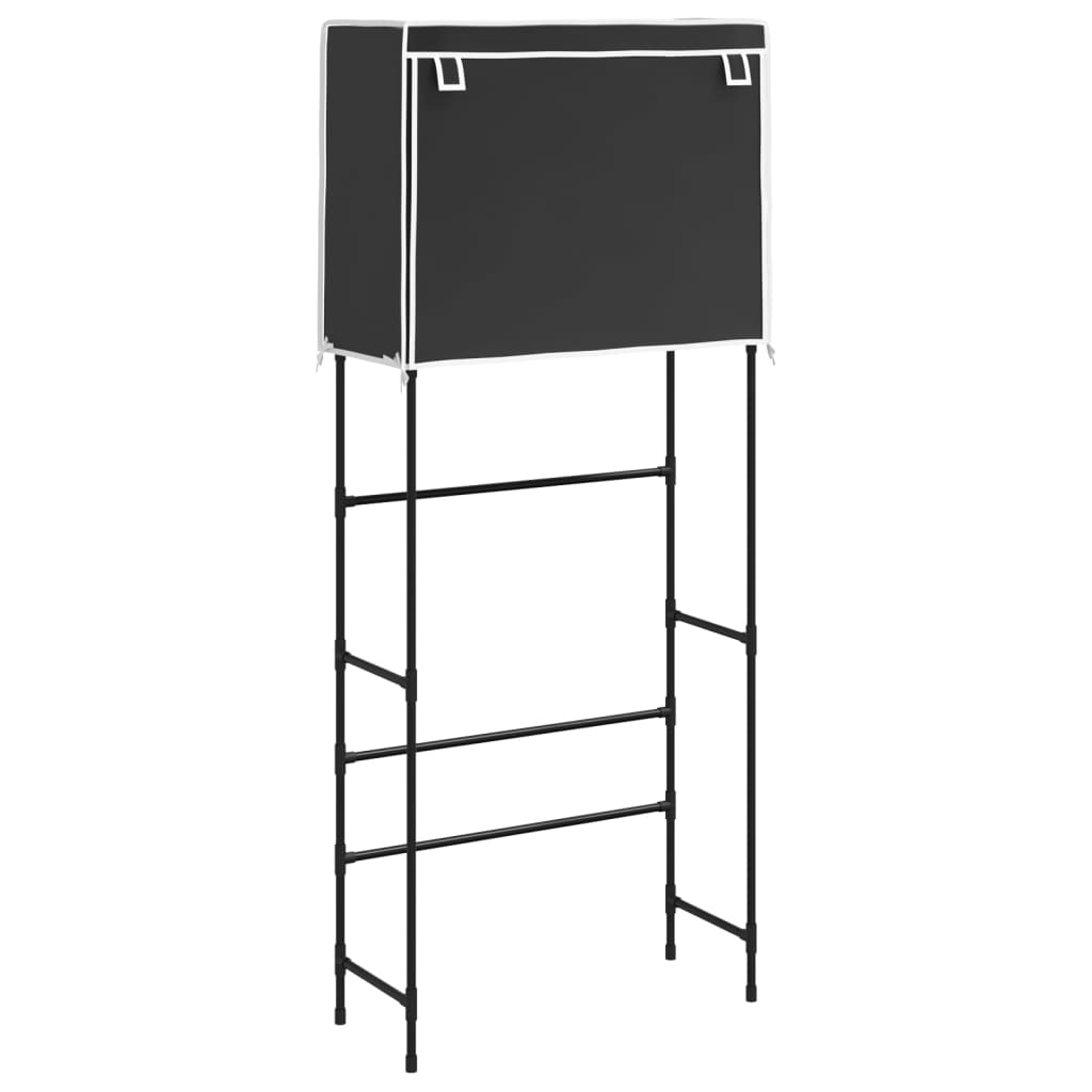 Waschmaschinenregal 2 Ablagen Schwarz 71x29,5x170,5 cm Eisen - Pazzar.ch
