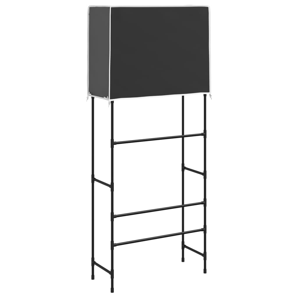 Waschmaschinenregal 2 Ablagen Schwarz 71x29,5x170,5 cm Eisen - Pazzar.ch