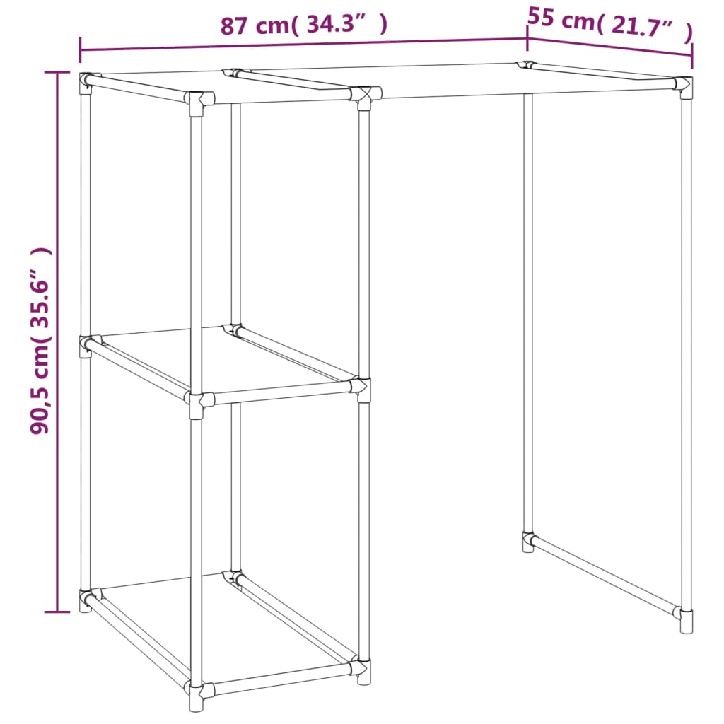 Waschmaschinenregal Grau 87x55x90,5 cm Eisen - Pazzar.ch