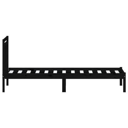 Massivholzbett Schwarz Kiefer 100x200 cm - Pazzar.ch