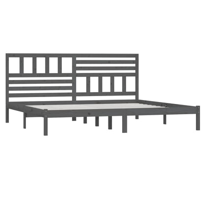 Massivholzbett Grau Kiefer 200x200 cm - Pazzar.ch