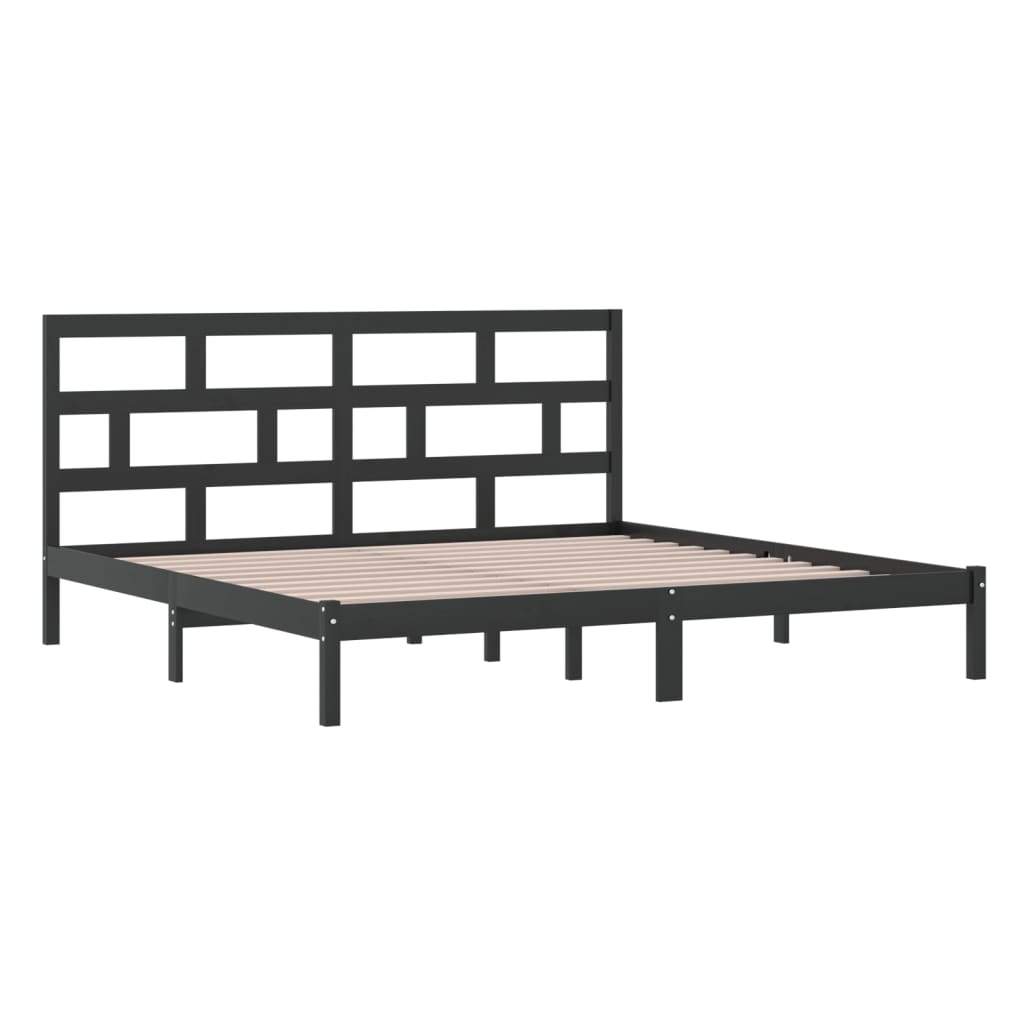 Massivholzbett Schwarz Kiefer 200x200 cm - Pazzar.ch