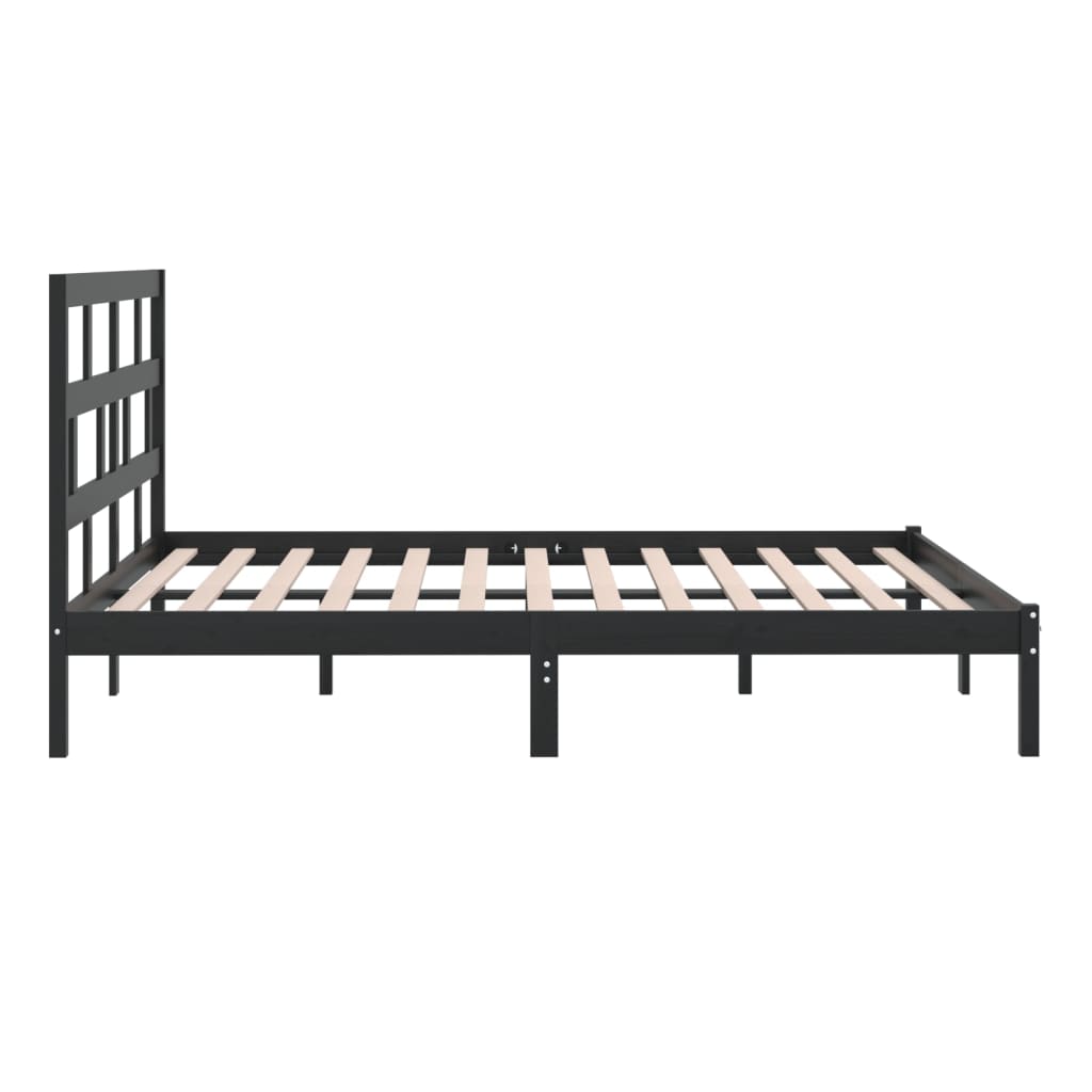 Massivholzbett Schwarz Kiefer 200x200 cm - Pazzar.ch