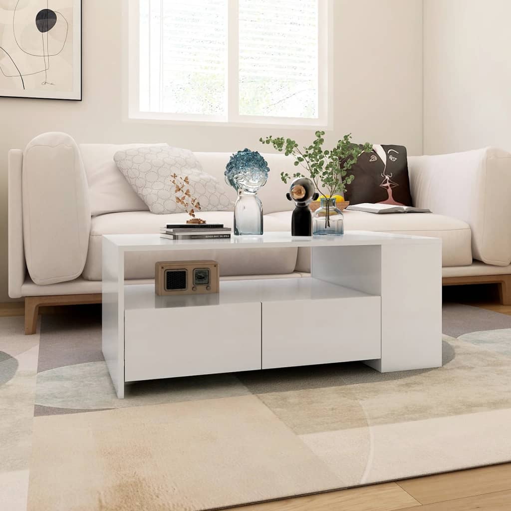 Couchtisch Weiß 102x55x42 cm Holzwerkstoff - Pazzar.ch