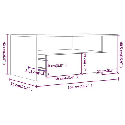 Couchtisch Weiß 102x55x42 cm Holzwerkstoff - Pazzar.ch