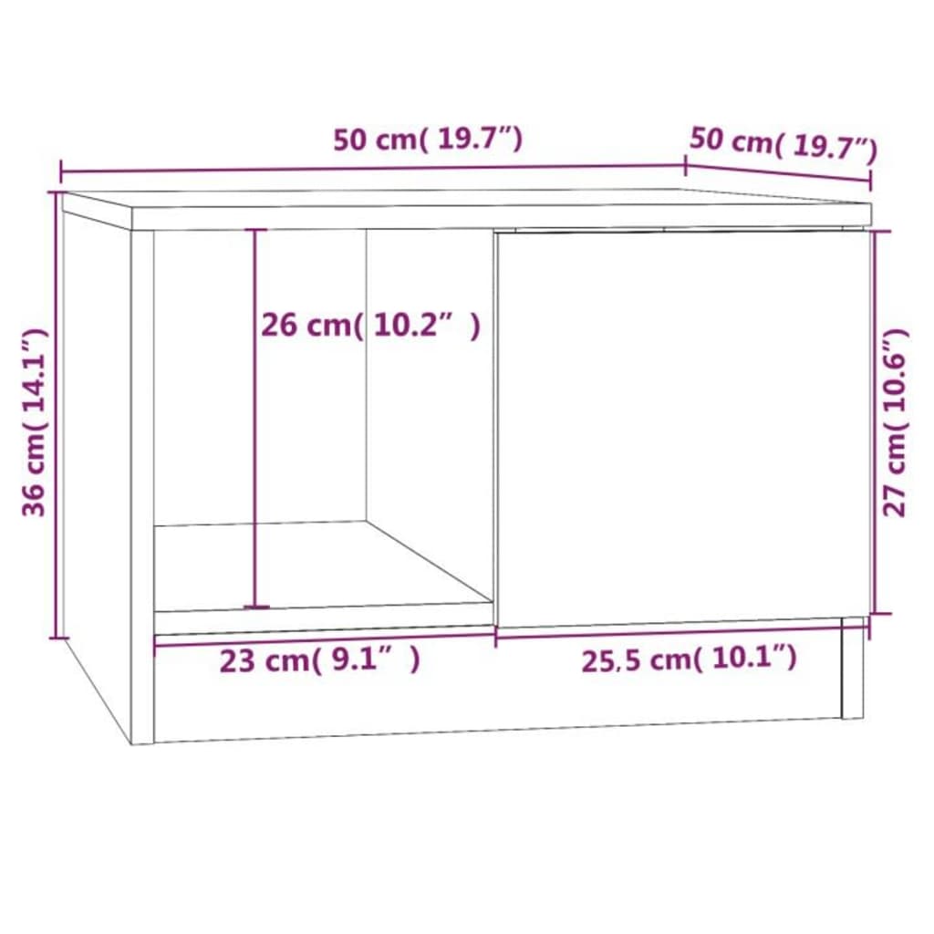 Couchtisch Schwarz 50x50x36 cm Holzwerkstoff - Pazzar.ch