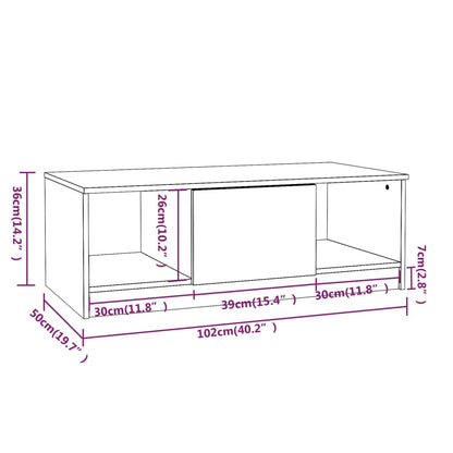 Couchtisch Sonoma-Eiche 102x50x36 cm Holzwerkstoff - Pazzar.ch