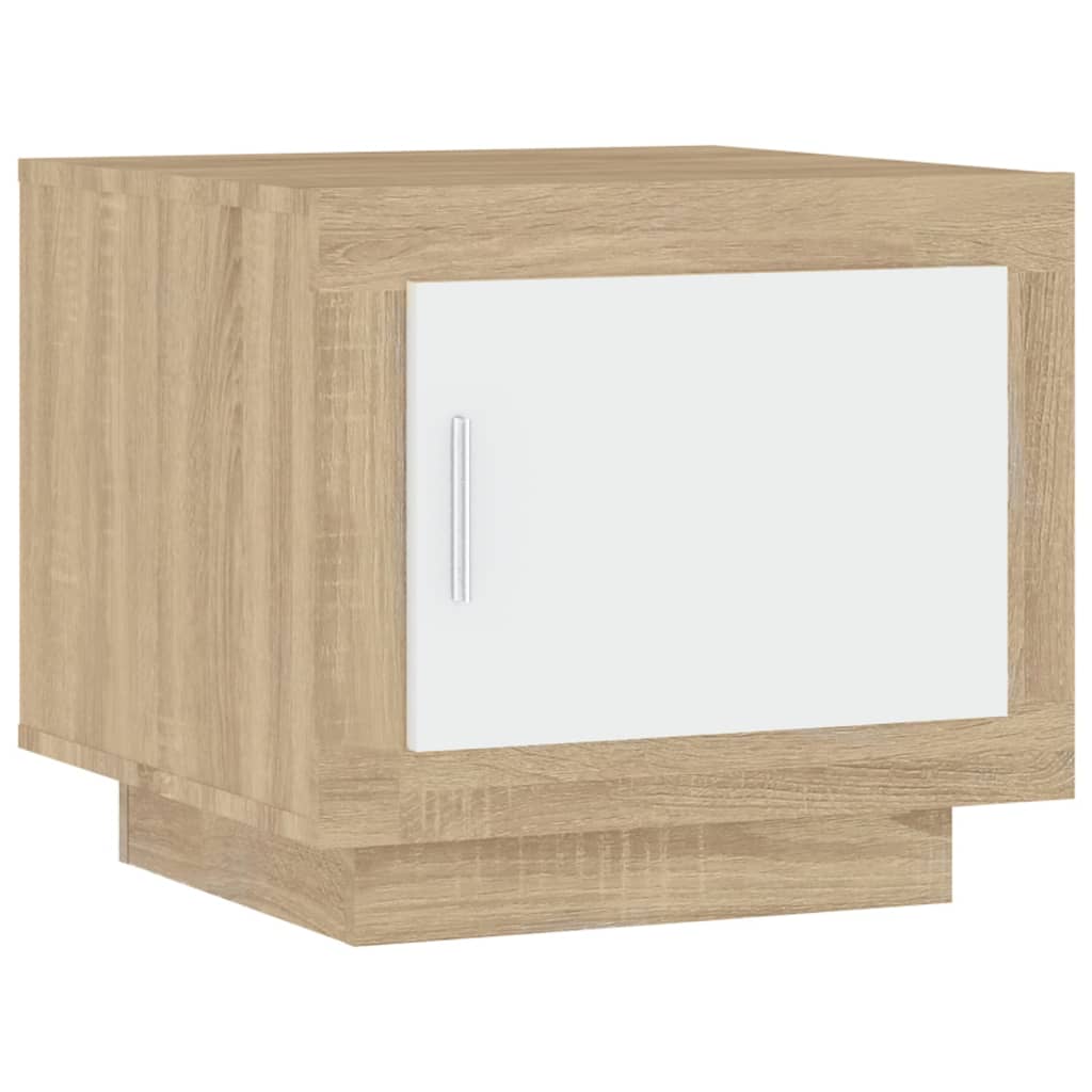 Couchtisch Weiß und Sonoma-Eiche 51x50x45 cm Holzwerkstoff - Pazzar.ch