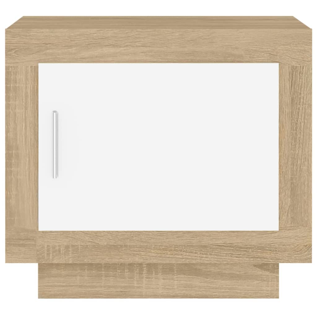 Couchtisch Weiß und Sonoma-Eiche 51x50x45 cm Holzwerkstoff - Pazzar.ch