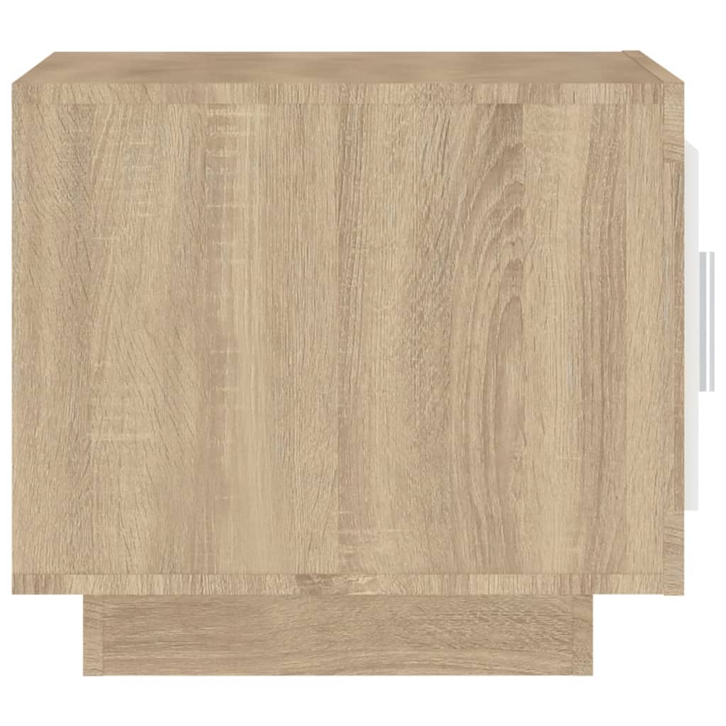 Couchtisch Weiß und Sonoma-Eiche 51x50x45 cm Holzwerkstoff - Pazzar.ch