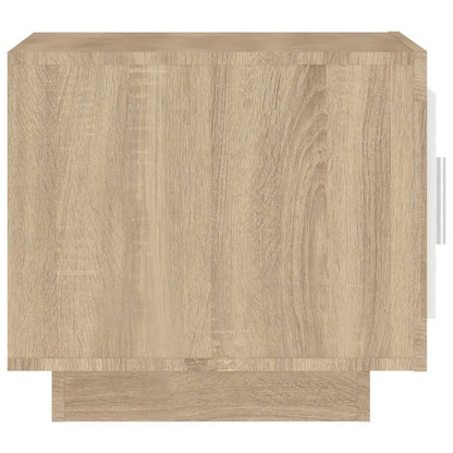 Couchtisch Weiß und Sonoma-Eiche 51x50x45 cm Holzwerkstoff - Pazzar.ch