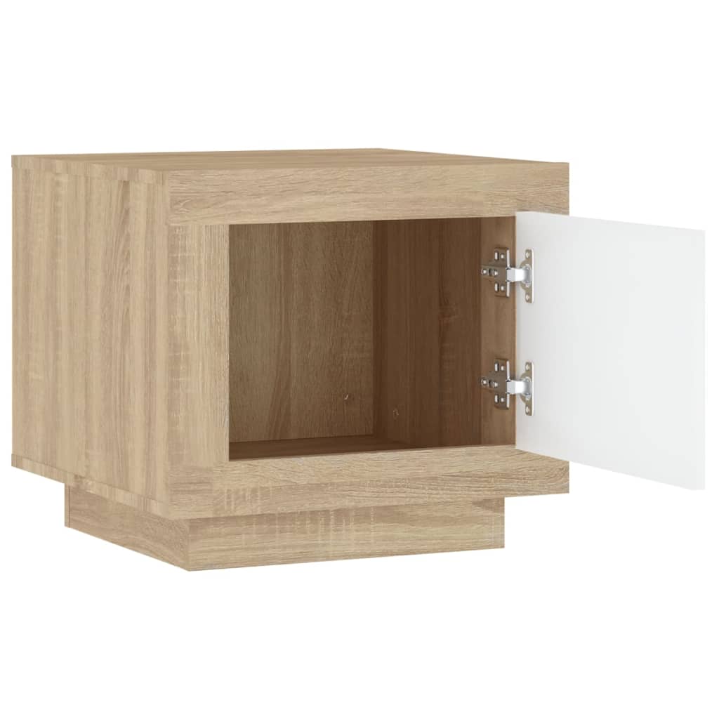Couchtisch Weiß und Sonoma-Eiche 51x50x45 cm Holzwerkstoff - Pazzar.ch