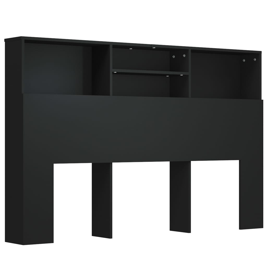 Bett-Kopfteil mit Ablagen Schwarz 160x19x103,5 cm - Pazzar.ch