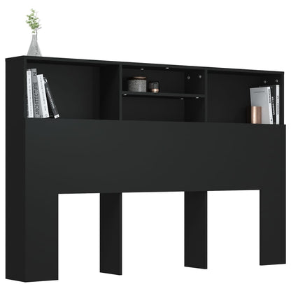 Bett-Kopfteil mit Ablagen Schwarz 160x19x103,5 cm - Pazzar.ch