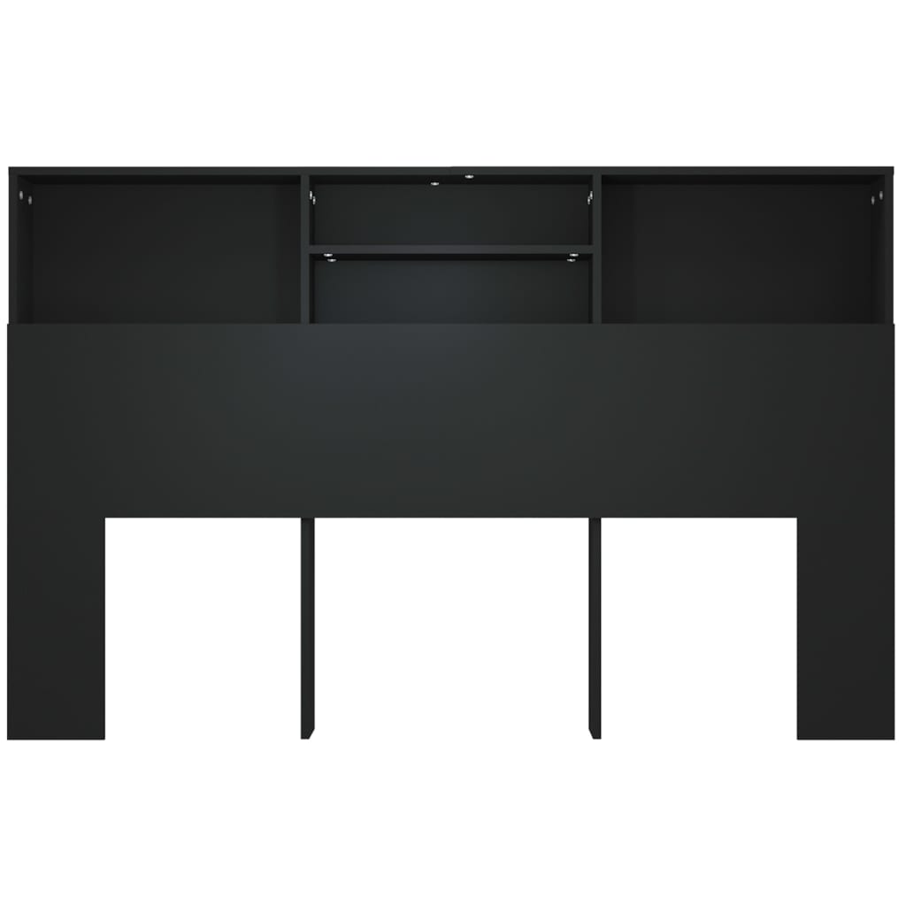 Bett-Kopfteil mit Ablagen Schwarz 160x19x103,5 cm