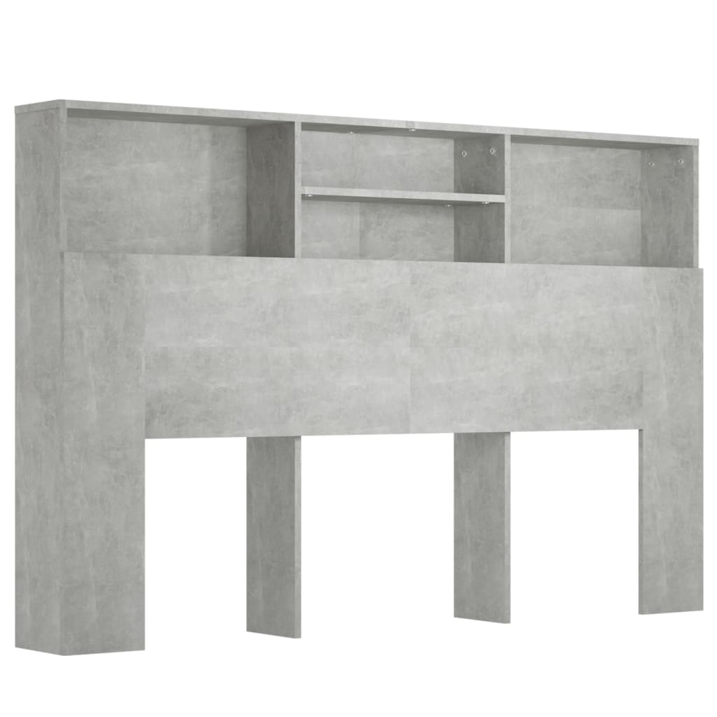 Bett-Kopfteil mit Ablagen Betongrau 160x19x103,5 cm - Pazzar.ch