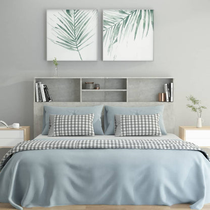 Bett-Kopfteil mit Ablagen Betongrau 160x19x103,5 cm - Pazzar.ch