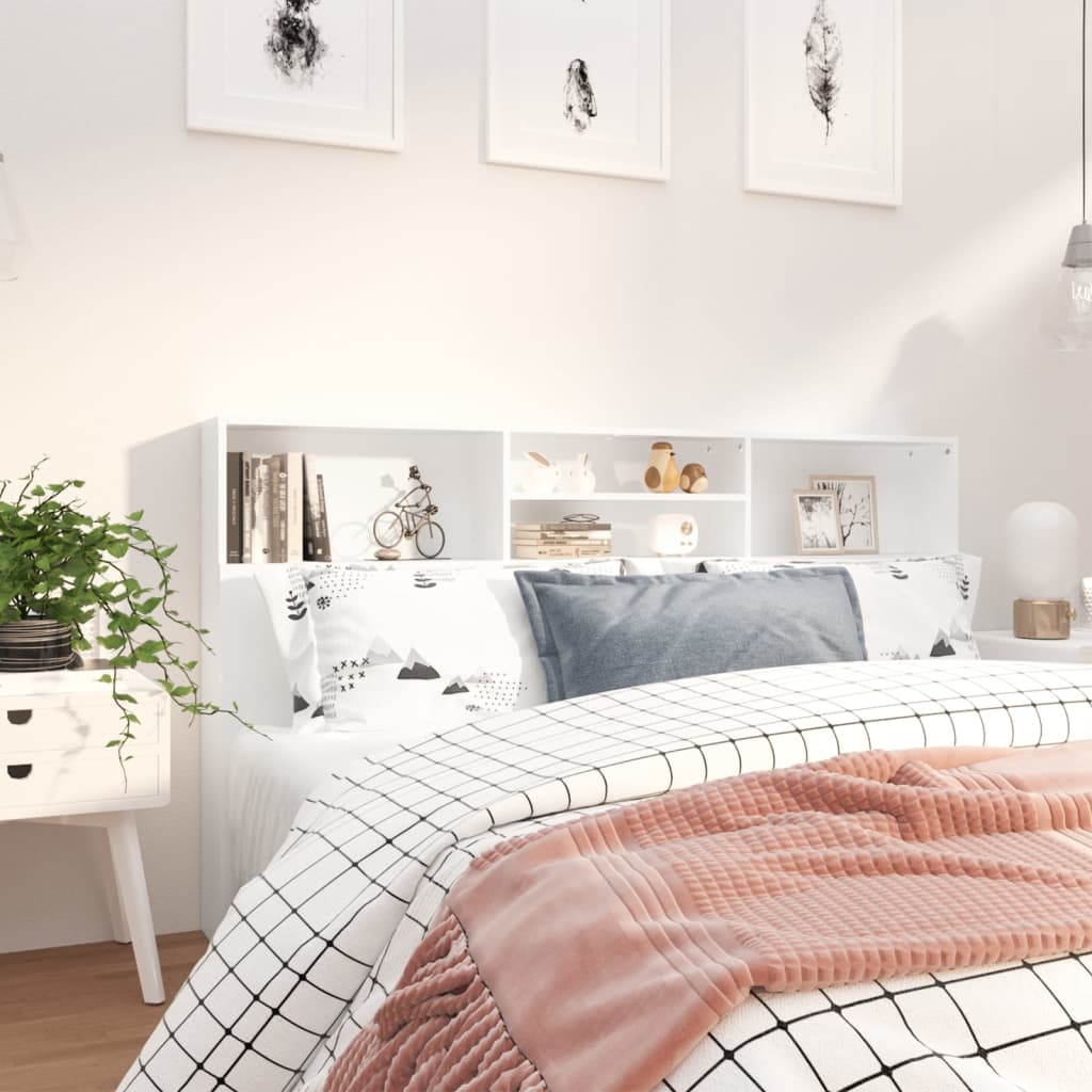 Bett-Kopfteil mit Ablagen Weiß 180x19x103,5 cm - Pazzar.ch