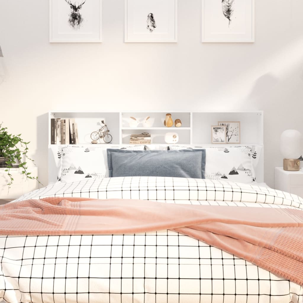 Bett-Kopfteil mit Ablagen Weiß 180x19x103,5 cm - Pazzar.ch
