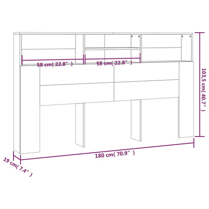 Bett-Kopfteil mit Ablagen Sonoma-Eiche 180x19x103,5 cm - Pazzar.ch