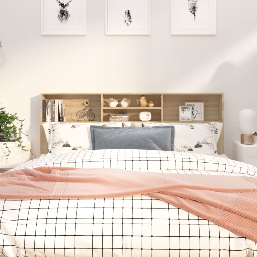 Bett-Kopfteil mit Ablagen Sonoma-Eiche 180x19x103,5 cm - Pazzar.ch