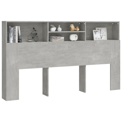 Bett-Kopfteil mit Ablagen Betongrau 180x19x103,5 cm - Pazzar.ch