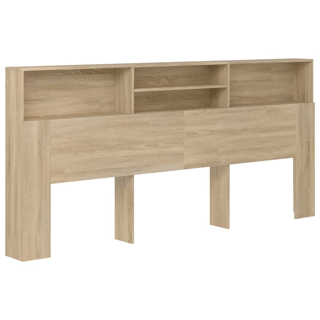 Kopfteil mit Ablagen Sonoma-Eiche 220x19x103,5 cm - Pazzar.ch