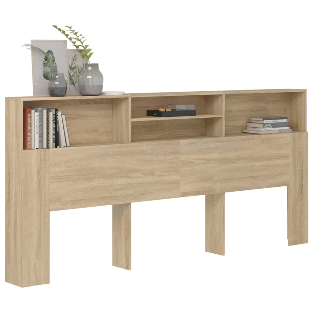Kopfteil mit Ablagen Sonoma-Eiche 220x19x103,5 cm - Pazzar.ch
