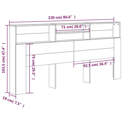 Kopfteil mit Ablagen Sonoma-Eiche 220x19x103,5 cm - Pazzar.ch