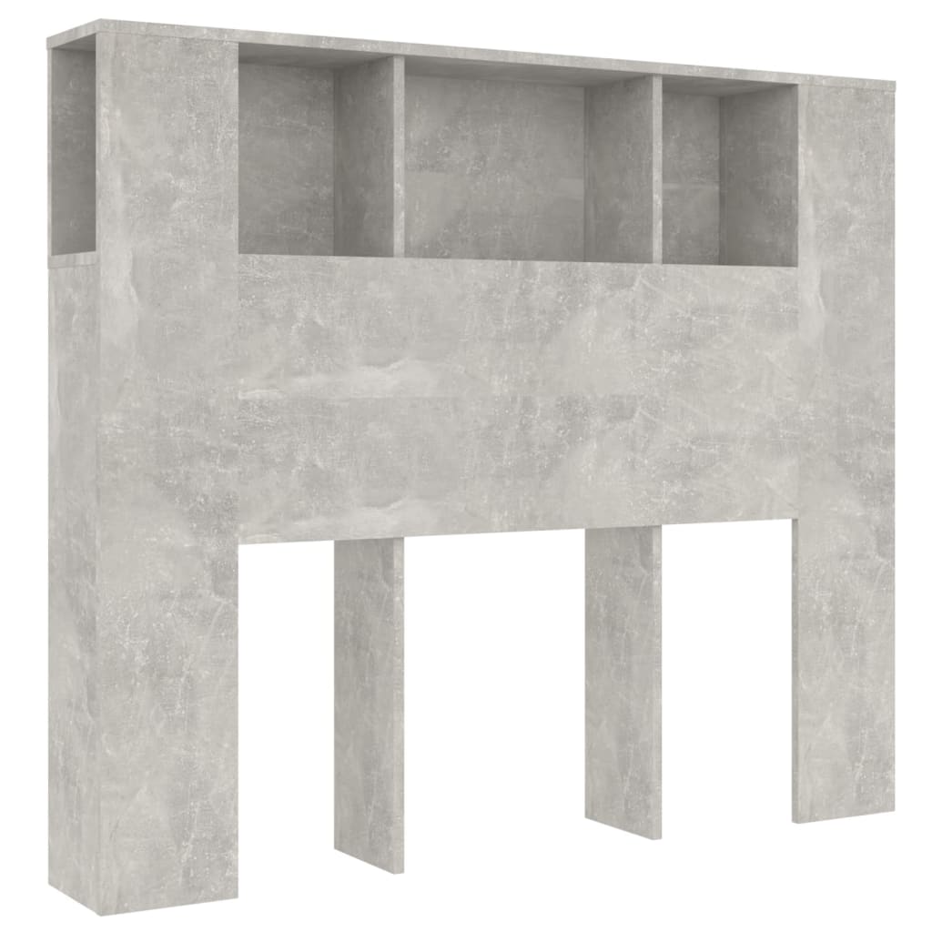 Kopfteil mit Ablagen Betongrau 120x18,5x102,5 cm - Pazzar.ch